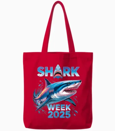 Shark Lover 2025 - Ocean Conservation Week Tote Bags - Red