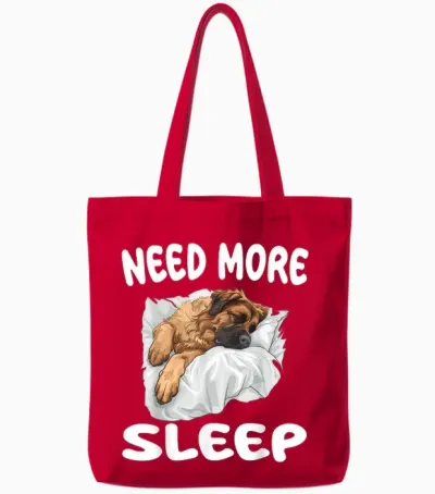 Cute Leonberger Need More Sleep Pyjamas Chemise De Nuit Tote Bags - Red