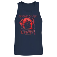 The Dog Is Just Cute - Beware of the Dog Owner Unisex Tank Top - Navy – 2