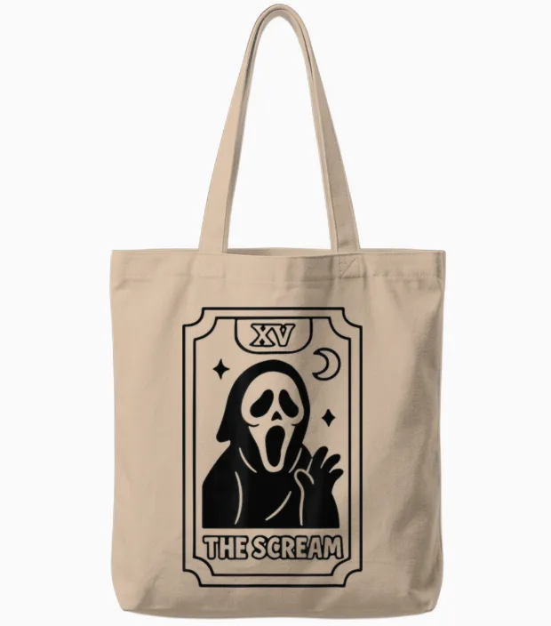 The Scream Tarot Card Xv Tote Bags in Natural