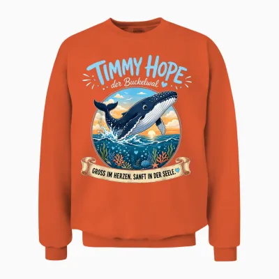 Timmy Hope Buckelwal Wal Meer Ozean Natur Design Unisex Sweatshirt - Orange