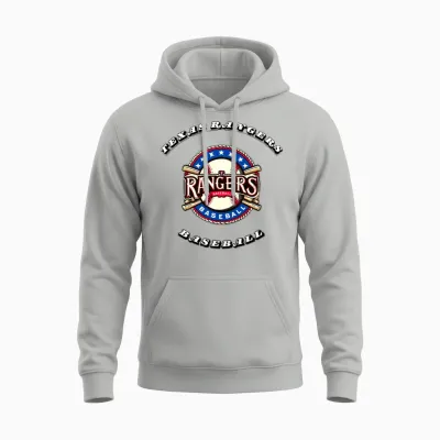 Texas-Rangers Baseball Unisex Hoodie - Ash