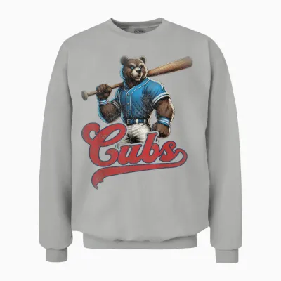 Cubs Apparel Men Women Kids Retro Unisex Sweatshirt - Ash