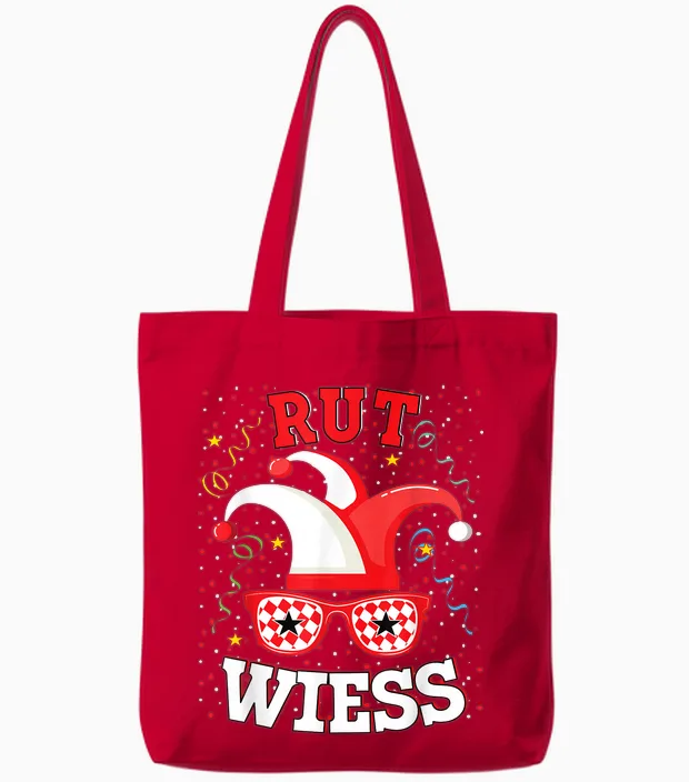 Köln Rut Und Wiess Rot Weiss Karneval Kölsch Faschingskostüm Tote Bags in Red