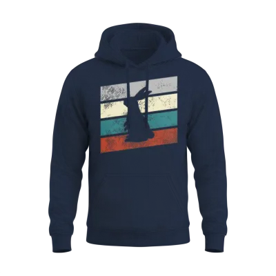 Rabbit Retro Unisex Hoodie - Navy