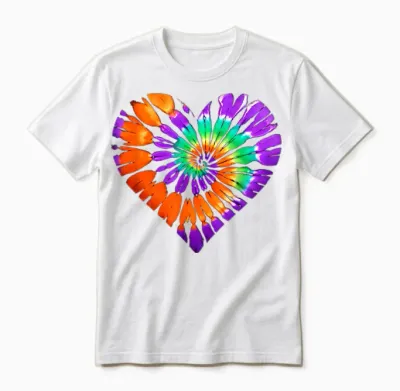 Halloween Heart Tie Dye Colorful Boys Girls Kids T-Shirt, Black, S Unisex T-Shirt - White