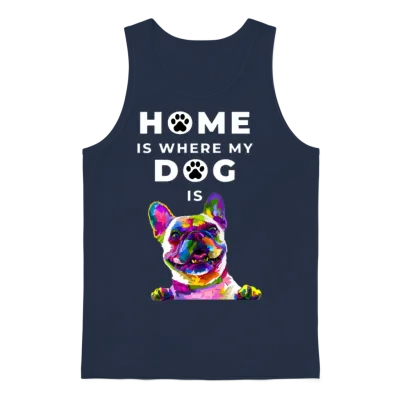 Dog- Home Is Where the Dog Is Unisex Tank Top - Navy