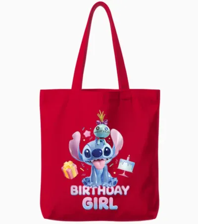Disney Stitch & Scrump "birthday Girl" Birthday Party Tote Bags - Red
