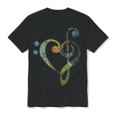 Musical Instrument Musical Note Unisex T-Shirt - Black