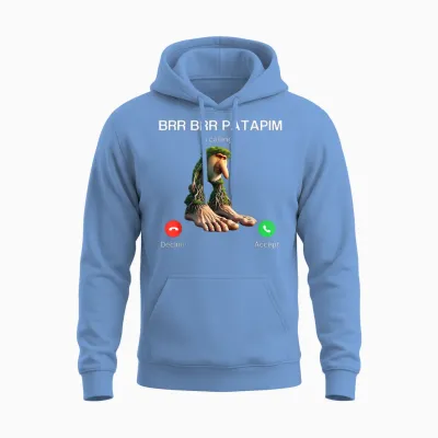 Brr Brr Patapim Calls Brainrot Italian Brainrot Meme Unisex Hoodie - Carolina Blue