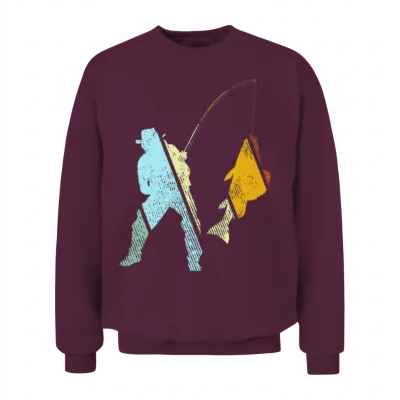 Fishing Retro Unisex Sweatshirt - Maroon