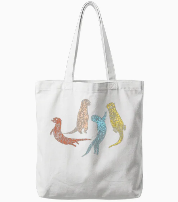Otter Retro Vintage Tote Bags - White