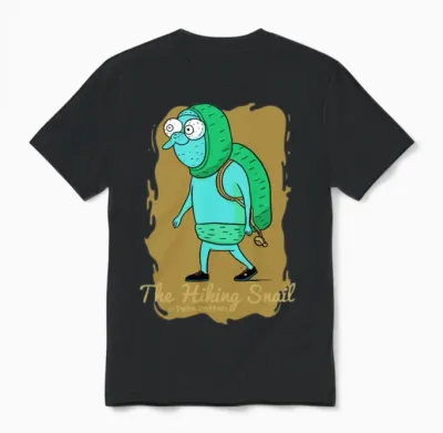 The Hiking Snail Unisex T-Shirt - Black
