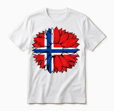 Drapeau De La Norvège Tournesol Fierté Norvégienne Racines Norvégiennes Unisex T-Shirt - White