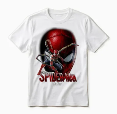 Marvel Infinity War Spider-Man Game Face T-Shirt, Black Unisex T-Shirt - White