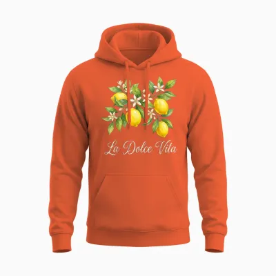 La Dolce Vita Lemon Italian Summer Limoncello Amalfi Coast Unisex Hoodie - Orange