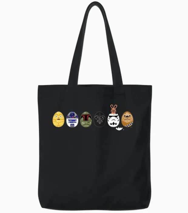 Star Wars Classic Characters Easter Eggs Spring T-Shirt, Black Tote Bags in Black