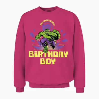 Marvel Super Heroes Hulk the Incredible Birthday Boy Party Unisex Sweatshirt - Heliconia