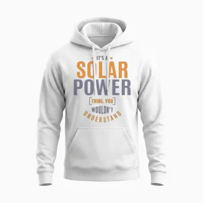 Solar Power Unisex Hoodie - White
