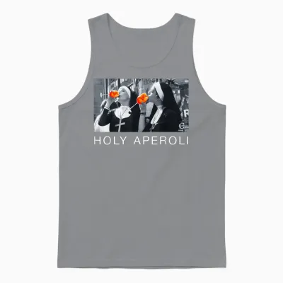 T-Shirt with Holy Aperoli X Nons Christi Spitz. Aperoly, Black Unisex Tank Top - Sport Grey