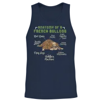 French Bulldog Funny Anatomy of a French Unisex Tank Top - Navy – 2