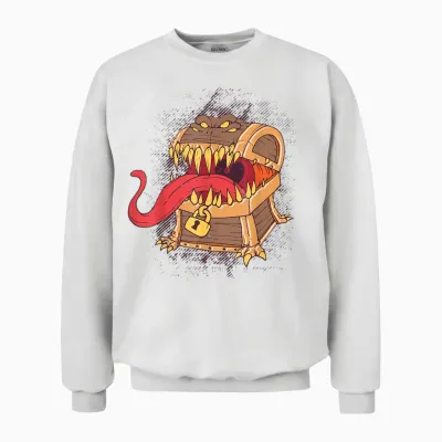 Mimic Dice Chest Schatzkiste Tabletop Game Rpg Gaming Gamer Unisex Sweatshirt - White