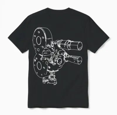 Retro Movie Camera Unisex T-Shirt - Black