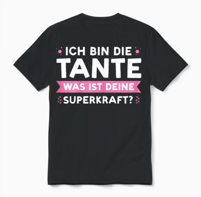 Ich Bin Die Tante Deine Superkraft? Tante Familie Unisex T-Shirt in Black