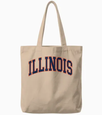 Retro Illinois Tee Vintage Illinois Blue Orange Throwback Il Tote Bags - Natural