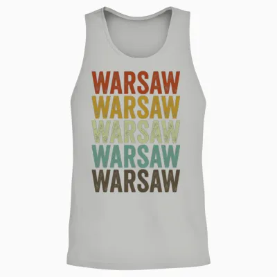 Warsaw Poland Retro Vintage Unisex Tank Top - Ash