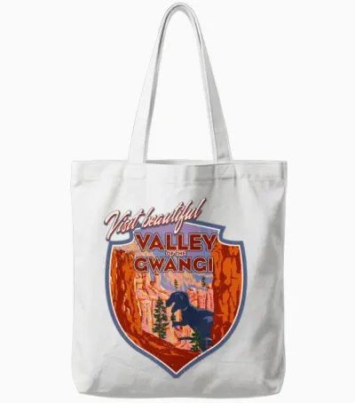 Visit Beautiful Valley of the Gwangi Tote Bags - White