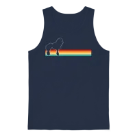 Poodle Retro Unisex Tank Top - Navy – 1