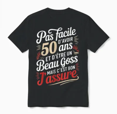 50th Birthday Man Funny Gift Idea Funny Unisex T-Shirt - Black