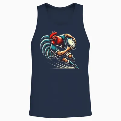 Rugby Hens Rooster Rugby Player Rugbyman Humour Rugby Unisex Tank Top - Navy