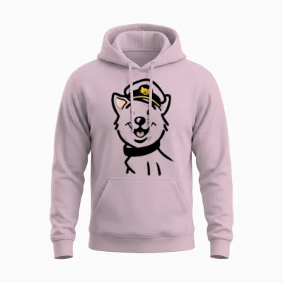 Cute Dog Unisex Hoodie - Light Pink