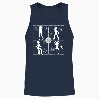 Retro Dance Wall B Unisex Tank Top - Navy