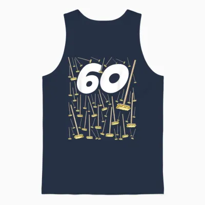 60 Broom Birthday Sixty Years Humour Man or Woman Unisex Tank Top - Navy