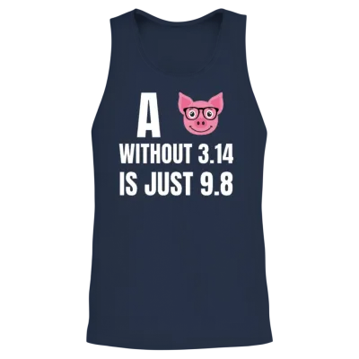 A Pig Without 3.14 Is Just 9.8 Unisex Tank Top - Navy