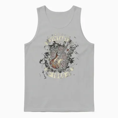 Gitarre Zum 60. Geburtstag, Vintage-Stil, Seit 1966, 60 Jahre Alt Unisex Tank Top - Ash