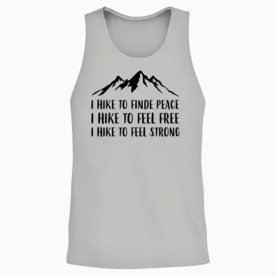 Hiking Peace, Freedom, Strength Unisex Tank Top - Ash