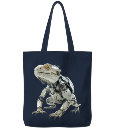 Bearded Dragon Tote Bags - Navy