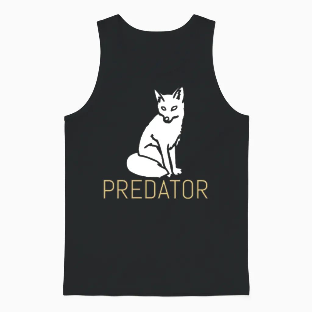 Predator Fox Wildlife Gift Unisex Tank Top in Black