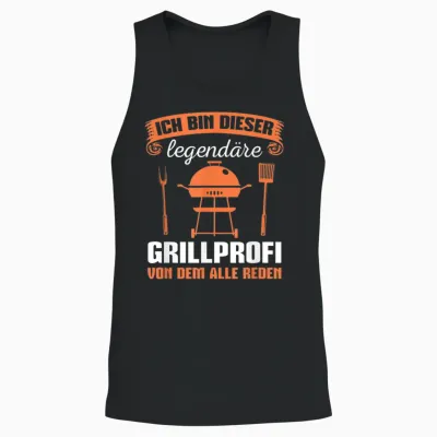 Herren Grillen Bbq Party Grillsaison Legendärer Grillprofi Unisex Tank Top - Black