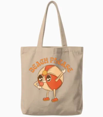 Beach Ball Bliss: Ice Cream Edition Tote Bags - Natural