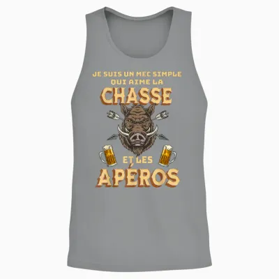 I Love Hunting and Aperitif Gift for Hunter T-Shirt, Black, S Unisex Tank Top - Sport Grey