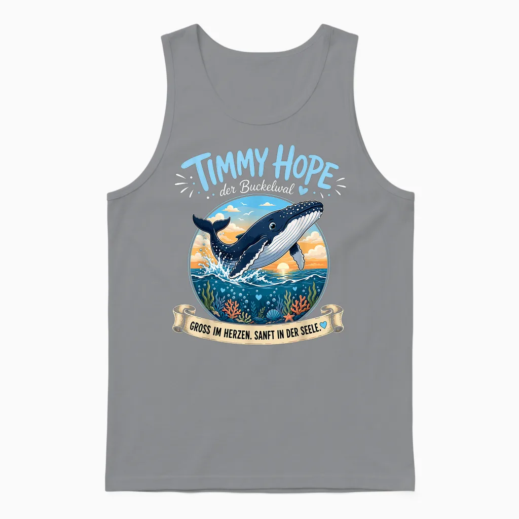 Timmy Hope Buckelwal Wal Meer Ozean Natur Design Unisex Tank Top in Sport Grey