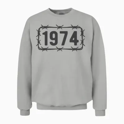 Birthday Vintage 1974 Barbed Wire Unisex Sweatshirt - Ash
