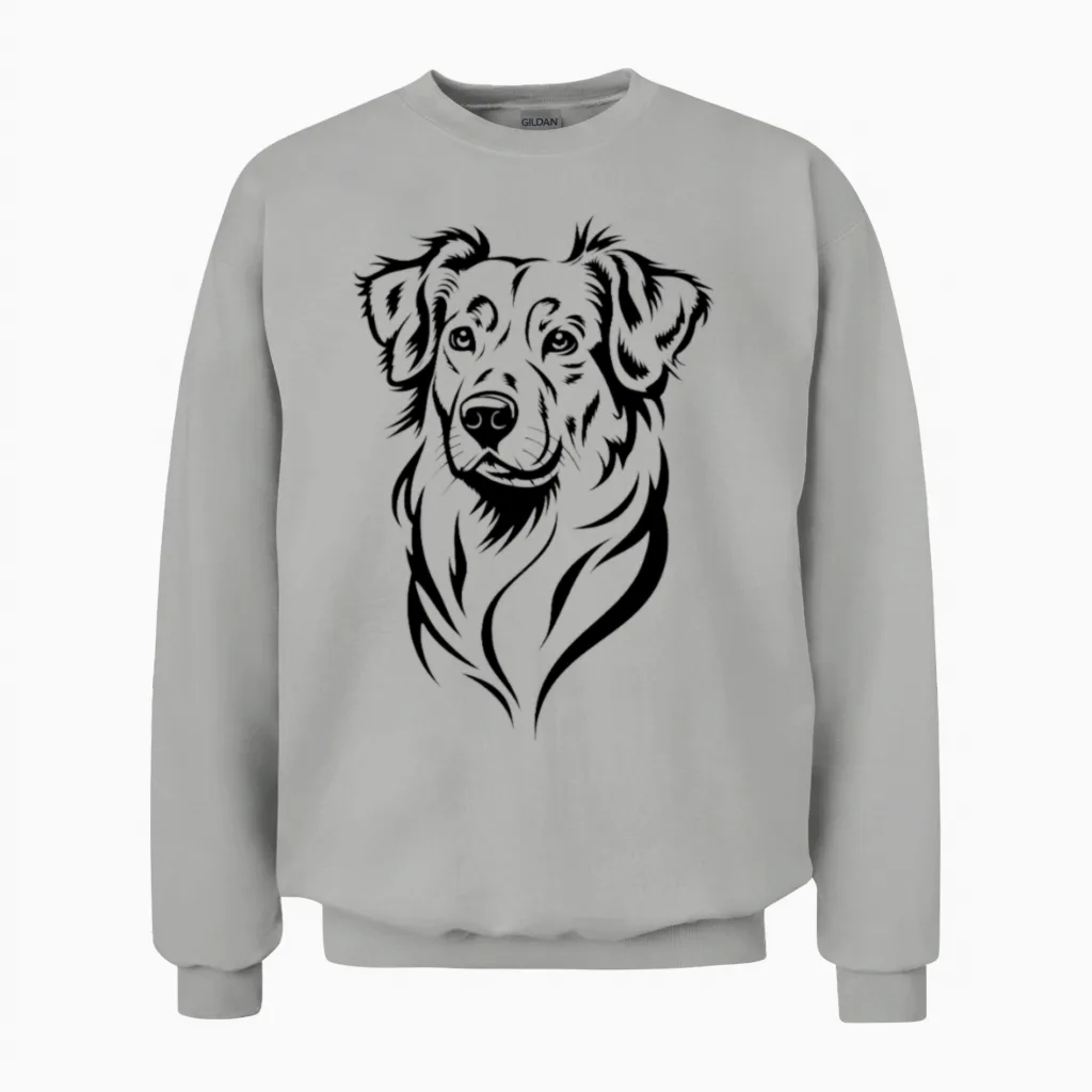 Loyal Dog β Detailed Dog Illustration Unisex Sweatshirt in Ash