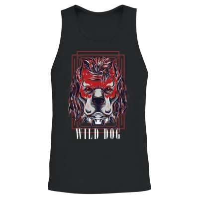 Rebel Dog Unisex Tank Top - Black