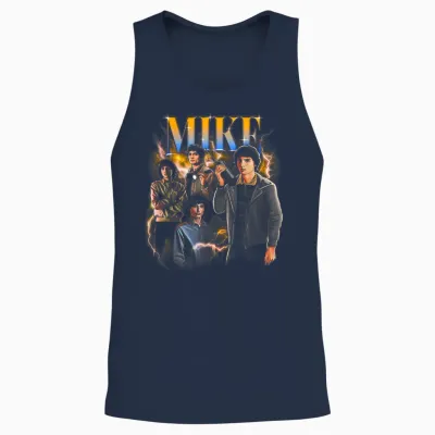 Stranger Things Mike Heartthrob Officially Licensed Unisex Tank Top - Navy